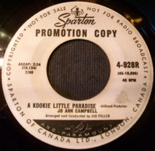 Jo Ann Campbell - A Kookie Little Paradise 45 (Sparton Promo).jpg