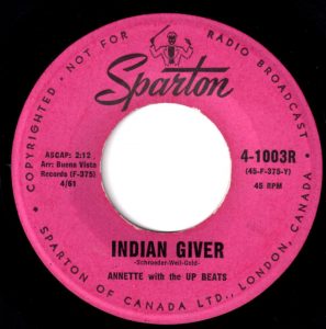 Indian Giver by Annette with the Up Beats