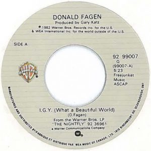 I.G.Y. (What A Beautiful World) by Donald Fagen