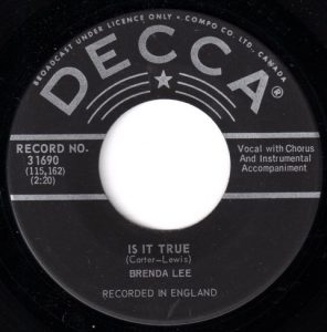 Is It True by Brenda Lee