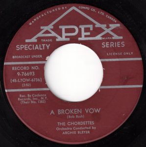 Chordettes - A Broken Vow 45 (Apex)