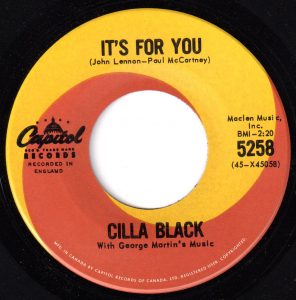 Cilla Black - It's For You 45 Capitol Canada)
