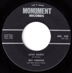 Roy Orbison - Love Hurts 45 (Monument Canada)