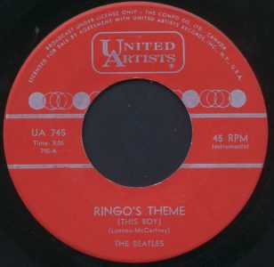 George Martin Beatles-Ringo's Theme (This Boy) 45 (UA 745 Canada)