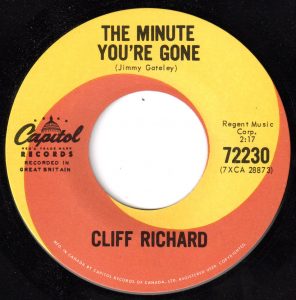 Cliff Richard - The Minute You're Gone 45 (Capitol Canada)