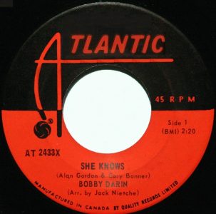 Bobby Darin - She Knows 45 (Atlantic Canada)