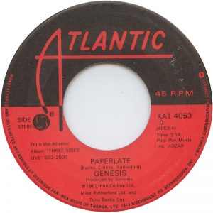 Genesis - Paperlate 45 (Atlantic Canada)
