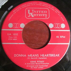 Gene Pitney - Donna Means Heartbreak 45 (UA Canada)1