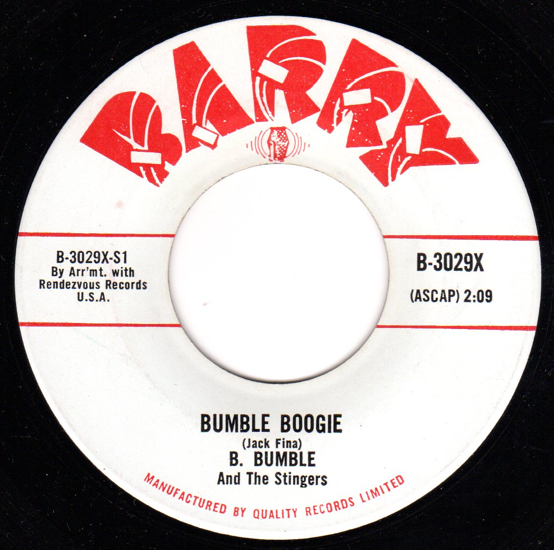 Bumble Boogie By B. Bumble And The Stingers - 1961 Hit Song - Vancouver ...