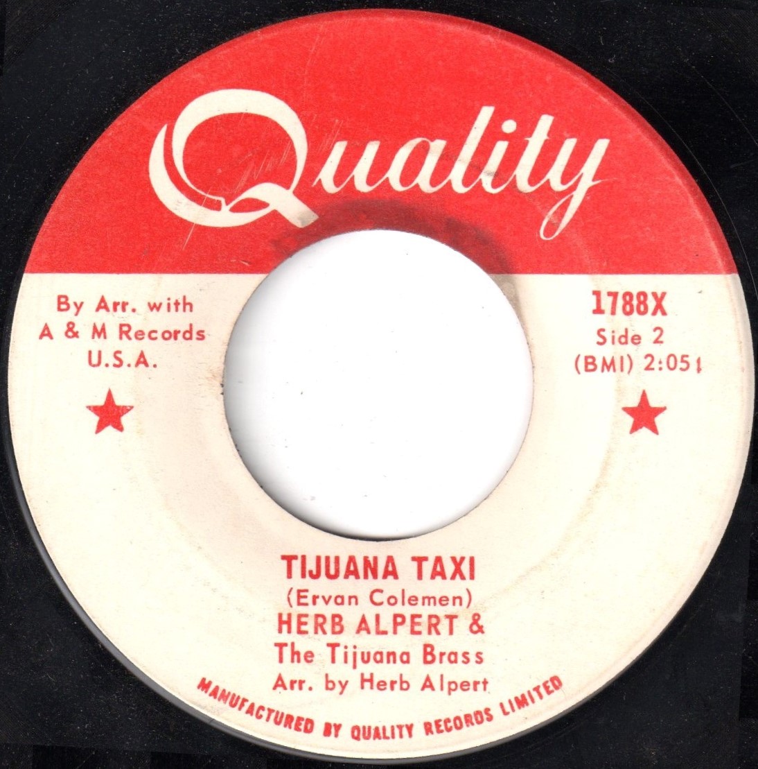 Herb Alpert Tijuana Brass Tijuana Taxi 45 Quality Vancouver Pop Music Signature Sounds