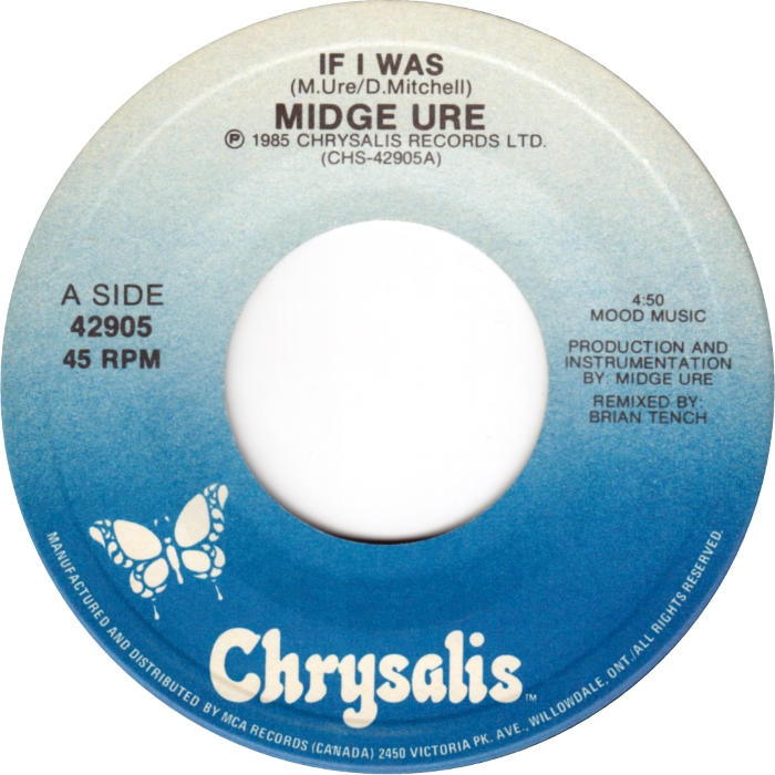 If I Was by Midge Ure - 1986 Hit Song - Vancouver Pop Music Signature Sounds