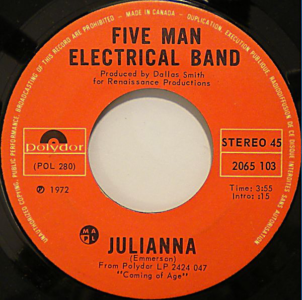 Julianna by the Five Man Electrical Band