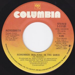 Aerosmith - Remember (Walking In The Sand) 45 (Columbia Canada)