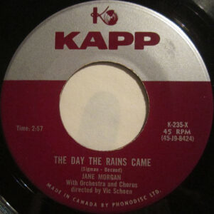 The Day The Rains Came by Jane Morgan