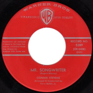 Connie Stevens - Mr. Songwriter 45 (WB Canada)