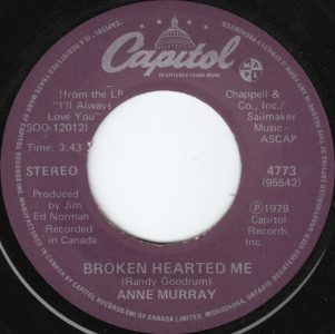 Broken Hearted Me by Anne Murray