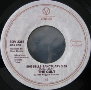 She Sells Sanctuary by the Cult