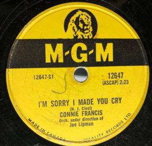 I'm Sorry I Made You Cry by Connie Francis