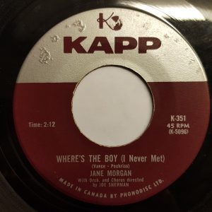 Where's The Boy I Never Met by Jane Morgan