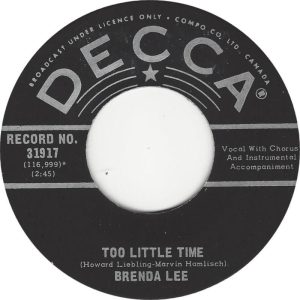 Too Little Time by Brenda Lee Too Little Time by Brenda Lee