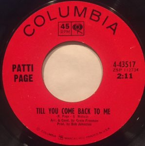Till You Come Back To Me by Patti Page Till You Come Back To Me by Patti Page